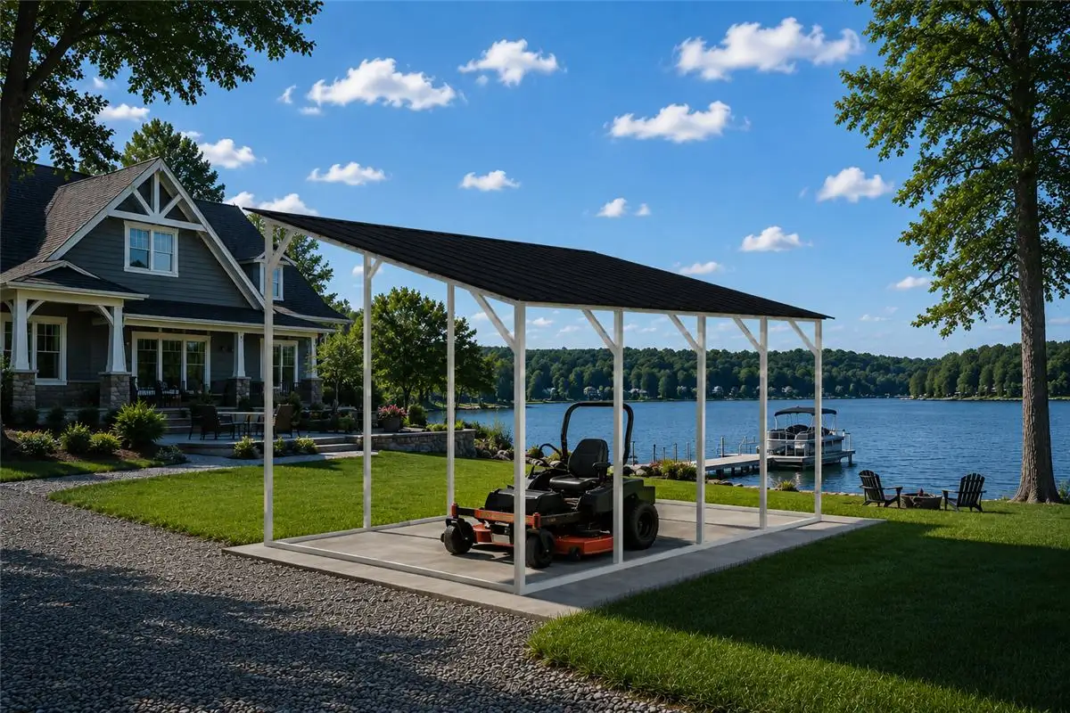 Free-standing lean-to carport